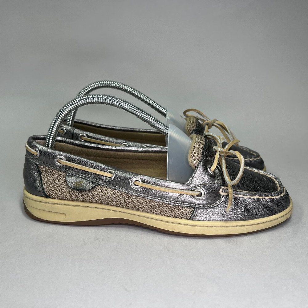 Sperry Women's Size 8.5 Top Sider‎ Silver Boat Shoes